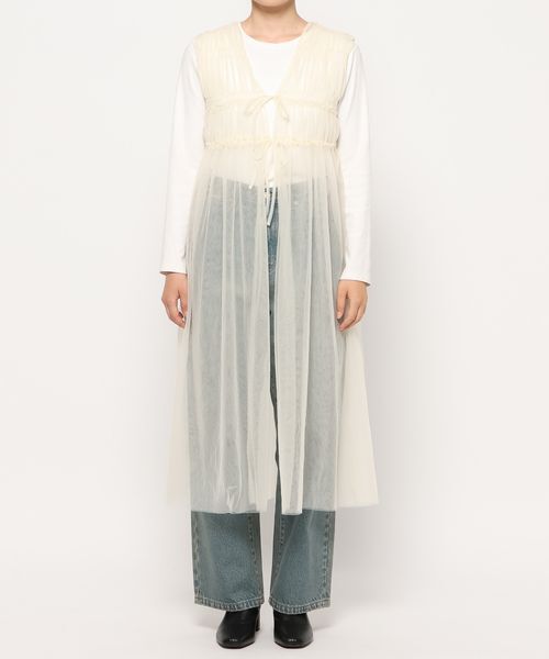 LOWRYS FARM「 【前後着用可能】２ＷＡＹチュールノースリワンピース」|ワンピース|