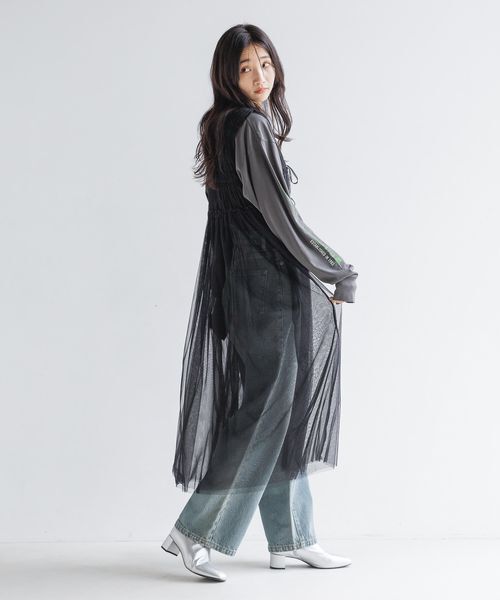 LOWRYS FARM「 【前後着用可能】２ＷＡＹチュールノースリワンピース」|ワンピース|