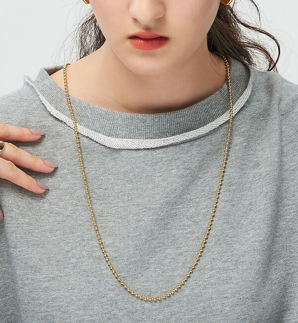 collex「【dignif】【金属アレルギー対応】 ボールチェーンネックレス3mm」|ネックレス|ゴールド