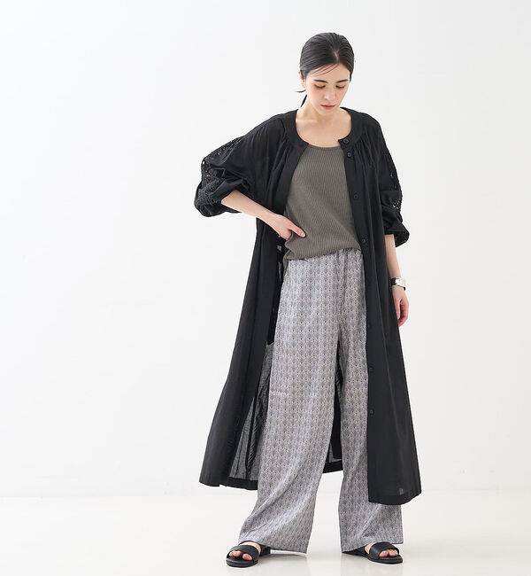 collex「アイレット刺繍ガウンワンピース」|ワンピース|ブラック
