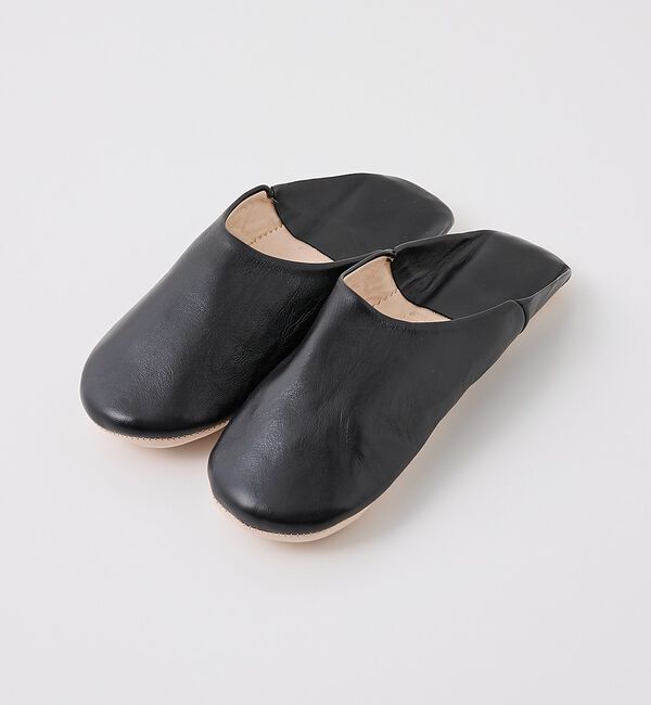 collex「【Fatima morocco】メンズシンプルバブーシュ 羊革 モロッコ製 シン」|本・CD・DVD|ブラック