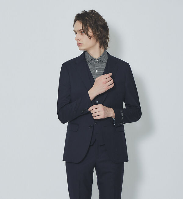 ABAHOUSE「【Recency of Mine】 SUPER100ｓウールツイル ジャケット」|テーラードジャケット|ネイビー