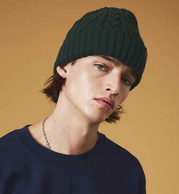 ABAHOUSE「【RUBEN/ルーベン】CABLE BORE WATCHCAP/ケーブル裏ボアフ」|その他|グリーン