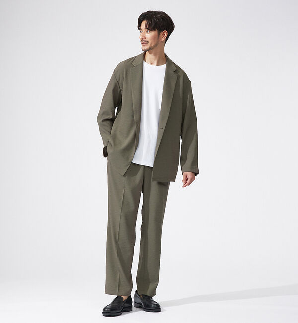 ABAHOUSE「【セットアップ対応】クレープ ストレッチ イージースラックス / ワイドパンツ」|その他|