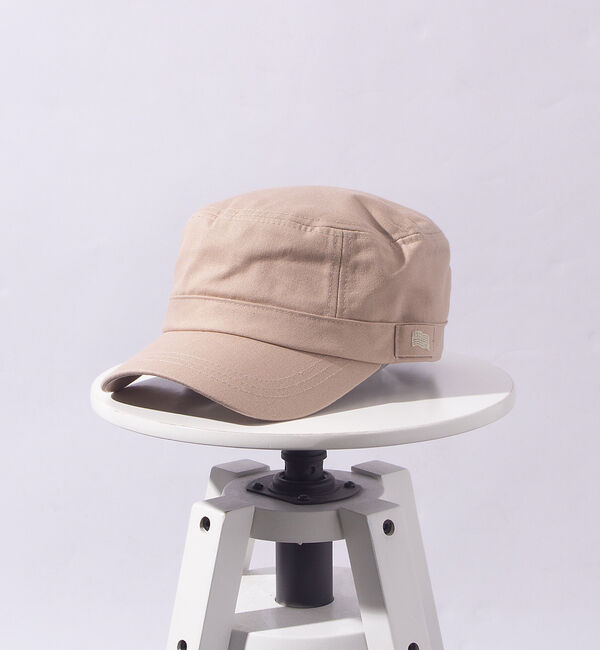 ABAHOUSE「＜BASIQUENTI＞ワンポイント刺繍 ユニセックス ワーク キャップ」|その他|ライトベージュ