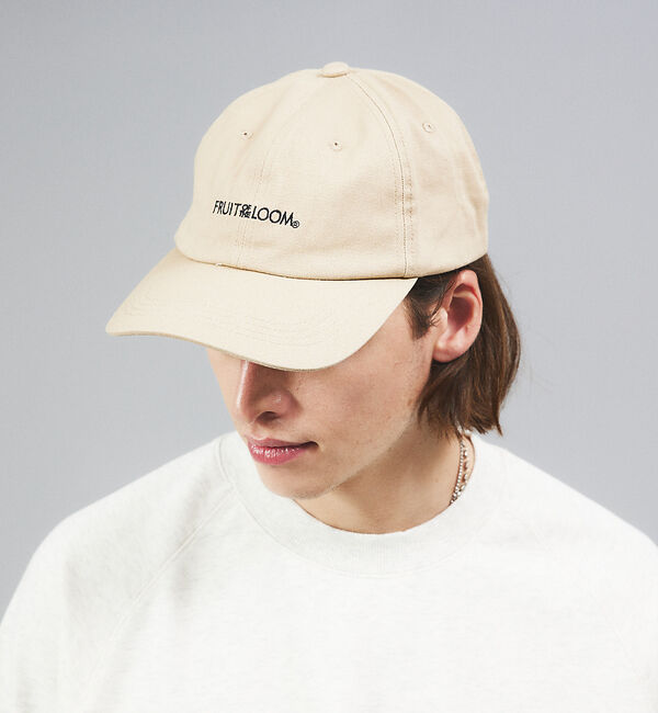 ABAHOUSE「【FRUIT OF THE LOOM】フロントロゴ刺繍 ツイル ベースボール ロ」|その他|ベージュ