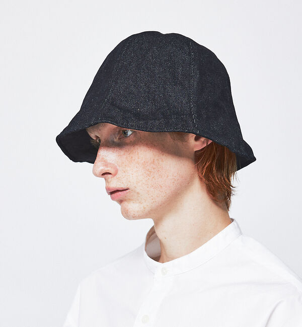 ABAHOUSE「【RUBEN/ルーベン】DENIM  TULIP HAT/デニムリバーシブルチュ」|その他|ブラック