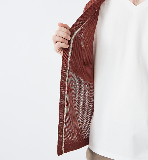 ABAHOUSE「【メッシュ編み】レーヨン&times;ラミー　シアーカーディガン」|カーディガン|