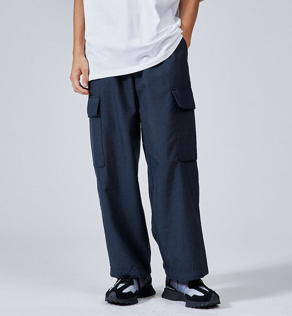 ABAHOUSE「【セットアップ対応】リネンライク カーゴパンツ / ワイドパンツ」|その他|ダークネイビー