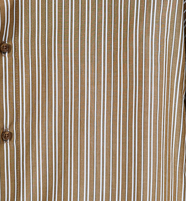 ABAHOUSE「【バイアスヨーク】ストライプ バンドカラーシャツ / オーバーサイズ」|シャツ・ブラウス|