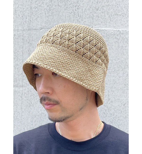 ABAHOUSE「【RIVER UP/リバーアップ】Linen Openwork Knit Hat」|その他|ベージュ