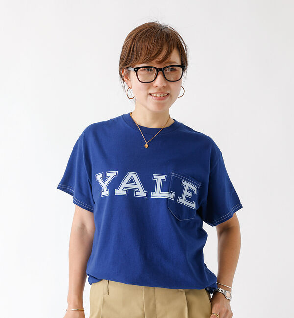 ABAHOUSE「【The BOOK STORE / ブックストア 】YALE  POCKET T」|Tシャツ・カットソー|ネイビー