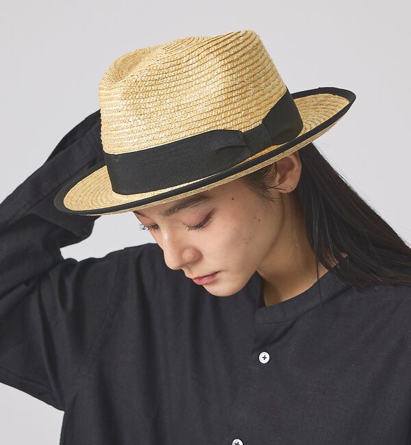 ABAHOUSE「【RUBEN/ルーベン】STRAW LONGBRIM CODEHAT/ストローロ」|その他|ベージュ
