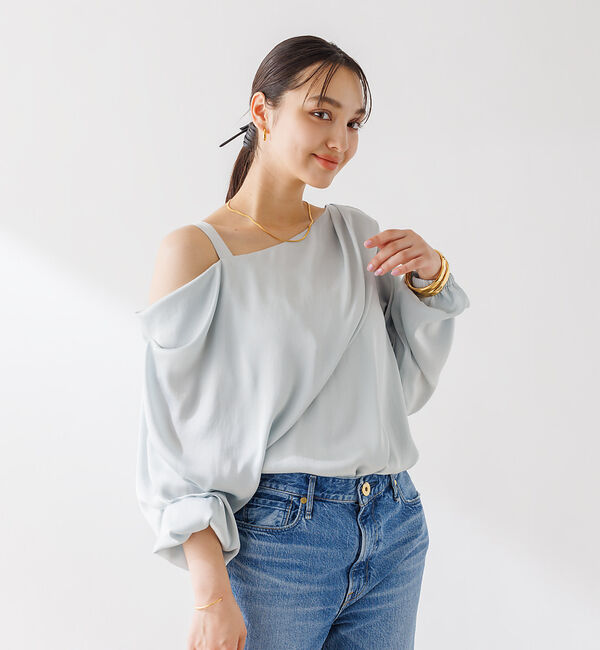Rouge vif「とろみアシンメトリー2WAYオフショルブラウス」|シャツ・ブラウス|