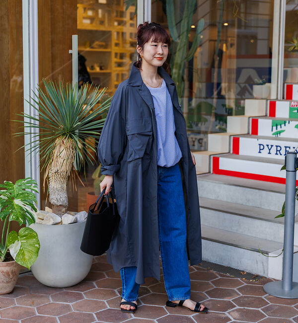 Rouge vif「撥水ナイロンライトコート」|ステンカラーコート|