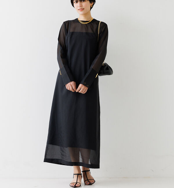 Rouge vif「オーガンジーレイヤードキャミワンピース◆」|ワンピース|ブラック
