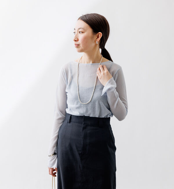 Rouge vif「バックデザインハイゲージシアーニットプルオーバー」|ニット・セーター|