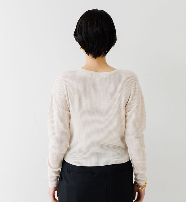 Rouge vif「布帛コンビシアーリブカーディガン」|カーディガン|