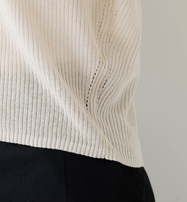 Rouge vif「布帛コンビシアーリブカーディガン」|カーディガン|