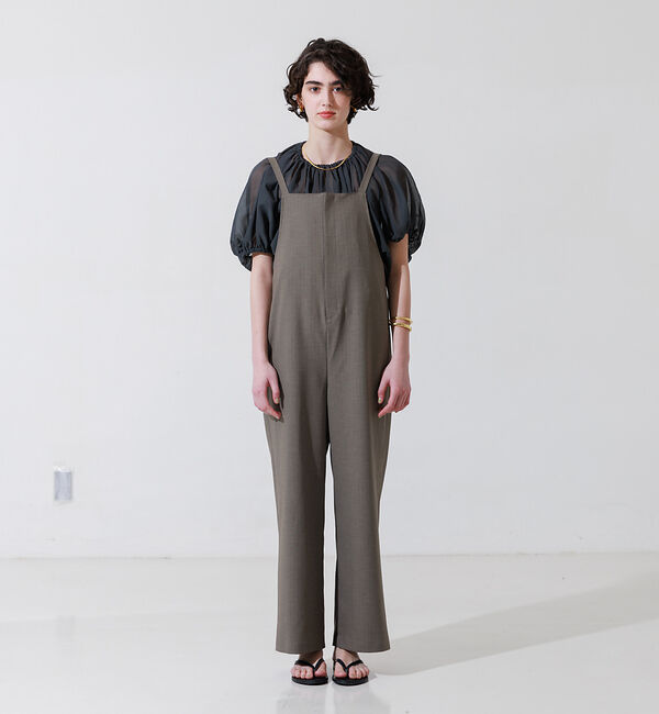 Rouge vif「リネンライクストレッチサロペット」|オールインワン|