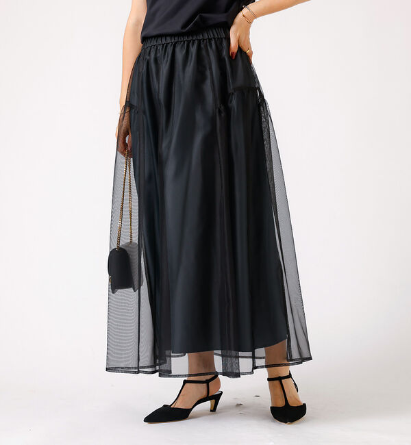 Rouge vif「シアー切替ギャザースカート」|スカート|