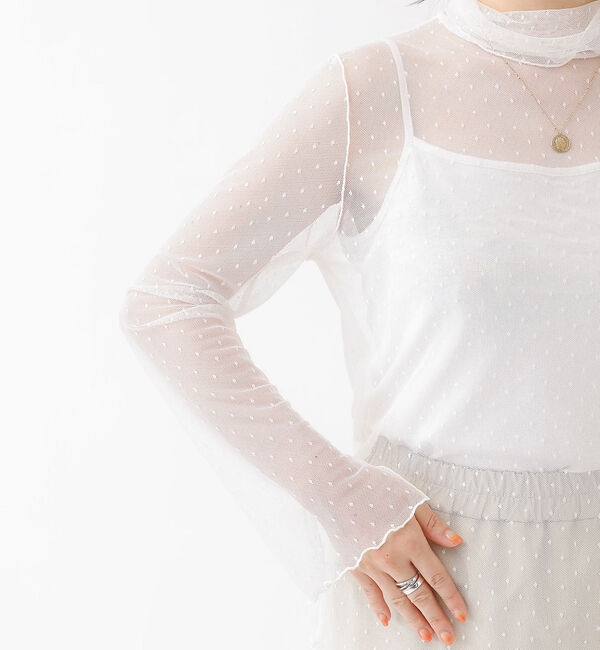 Rouge vif「ドットチュールシアータートル」|Tシャツ・カットソー|