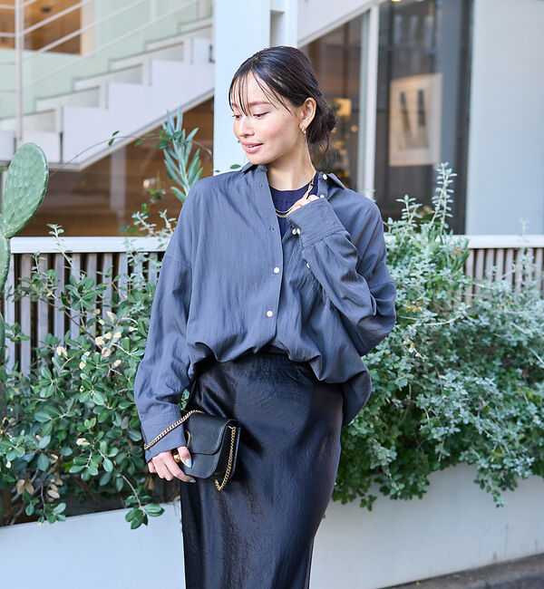 Rouge vif「とろみレーヨンオーバーサイズシャツ」|シャツ・ブラウス|