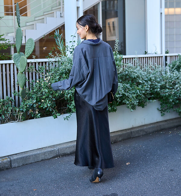 Rouge vif「とろみレーヨンオーバーサイズシャツ」|シャツ・ブラウス|