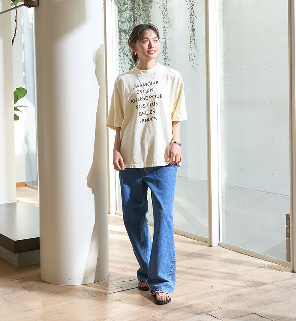 Rouge vif「ピグメントヴィンテージライクロゴBIG Tシャツ」|Tシャツ・カットソー|