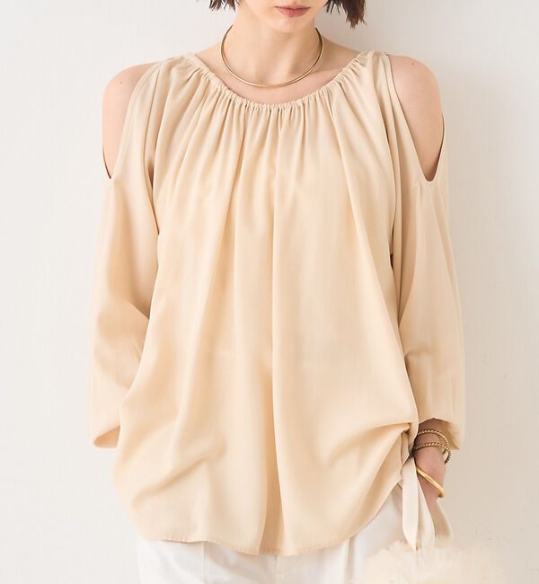 Rouge vif「【一部店舗限定】オープンショルダーブラウス」|シャツ・ブラウス|ベージュ