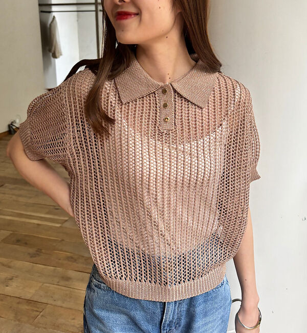 Rouge vif「【一部店舗限定】メッシュニットポロシャツ」|ニット・セーター|