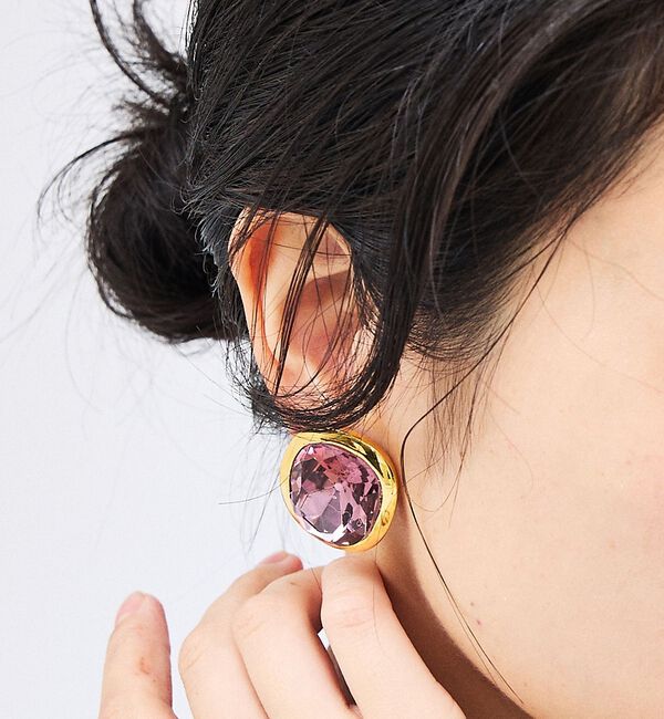 Rouge vif「【Kenneth Jay Lane/ケネス ジェイ レーン】アメジストイヤリング」|ピアス|ゴールド