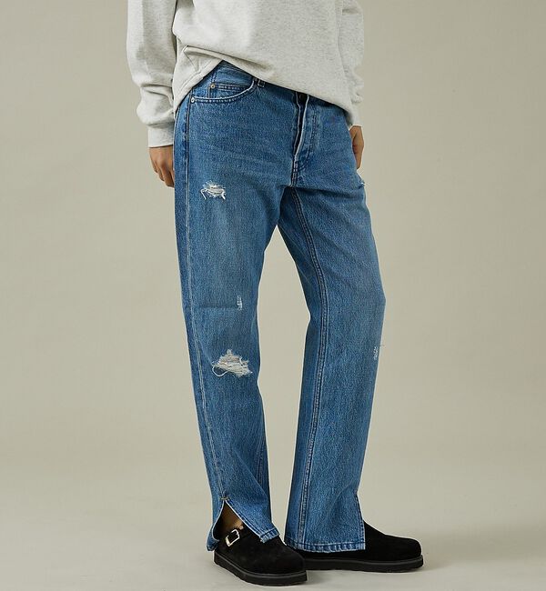 Rouge vif「【157&times;WOADBLUE】Slit Straight / スリット ストレート」|デニム|