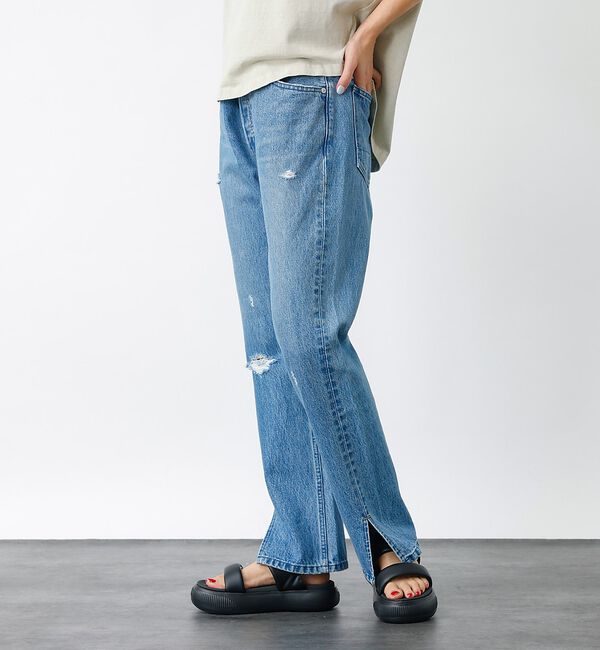 Rouge vif「【157&times;WOADBLUE】Slit Straight / スリット ストレート」|デニム|