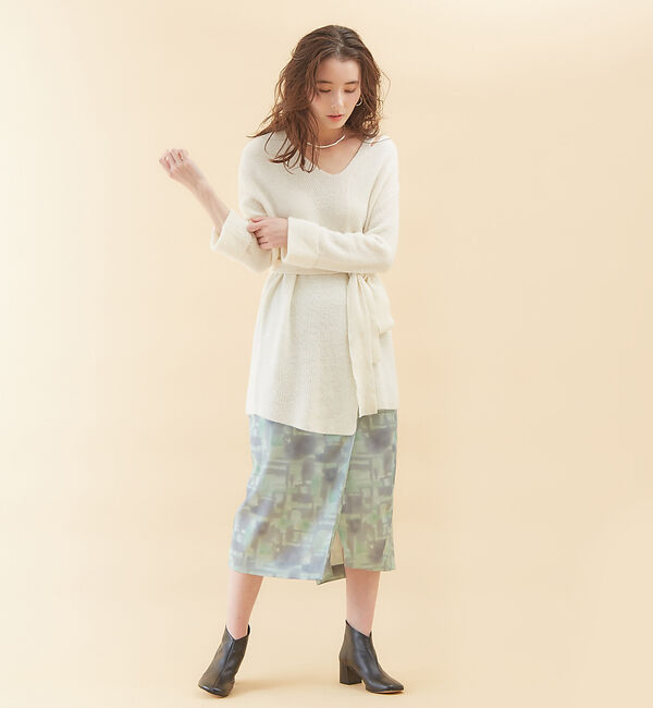 qualite「タイダイサテンタイトスカートパンツ」|その他|