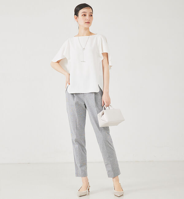 qualite「サッカーストライプタックテーパードパンツ」|その他|