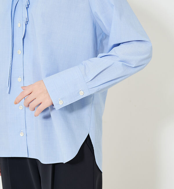 qualite「Vネックプリーツカラーブラウス」|シャツ・ブラウス|