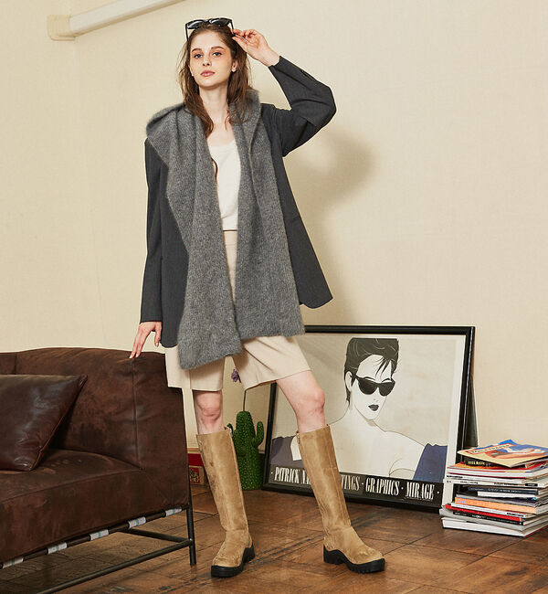 AU BANNISTER「【LAROUTE】サイドゴア ロング ブーツ」|ショートブーツ|