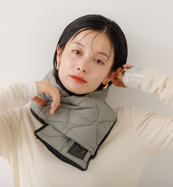 abahouse mavie「【TAION】 リバーシブルダウンスカーフ」|マフラー|セージグリーン