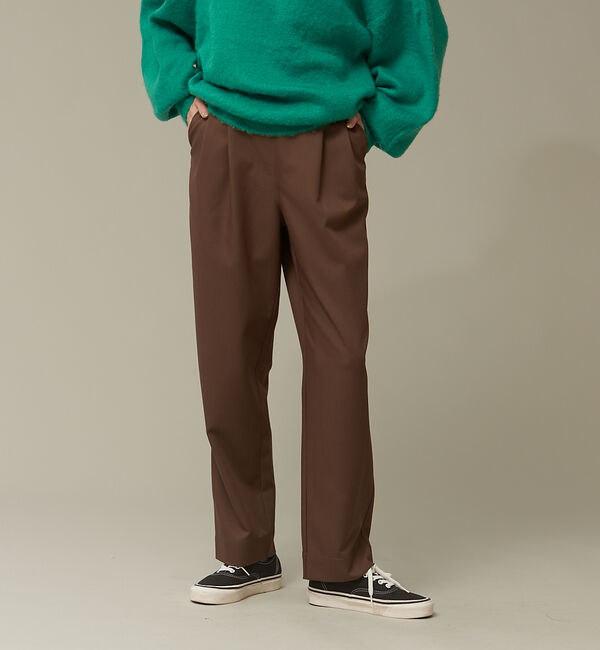 NOMINE「【セットアップ可能】ウールライクタックパンツ」|スラックス|モカ