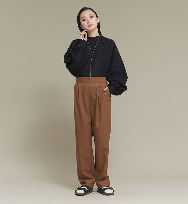 NOMINE「【セットアップ可能】ウールライクタックパンツ」|スラックス|