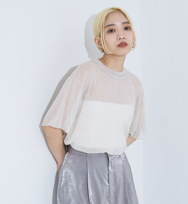 NOMINE「チュールTシャツ」|Tシャツ・カットソー|アイボリー