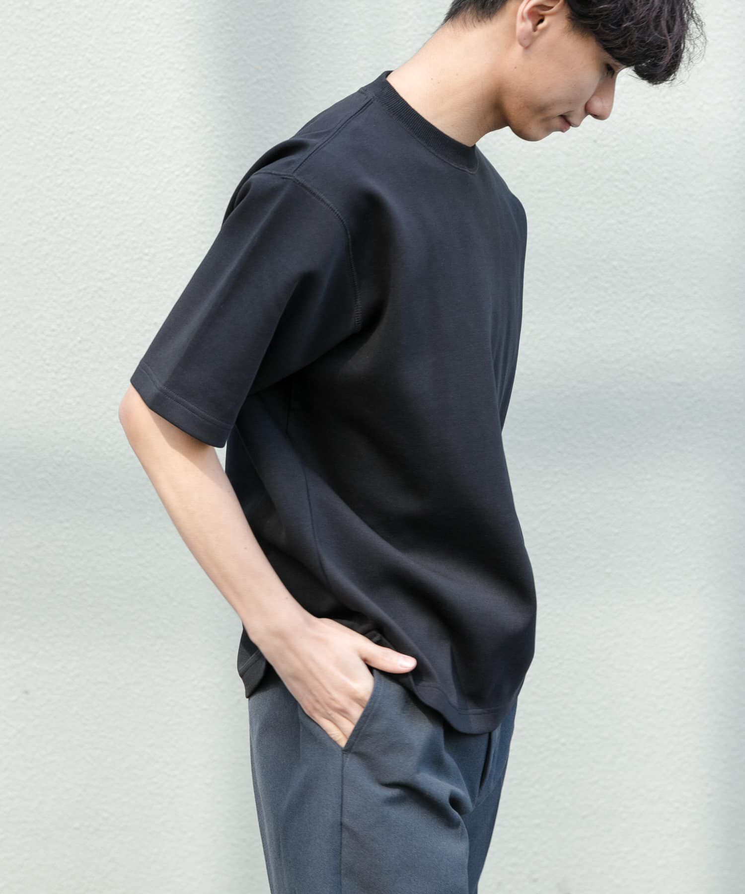 URBAN RESEARCH DOORS「FORK&SPOON　ストレッチダンボールショートスリーブTシャツ」|Tシャツ・カットソー|