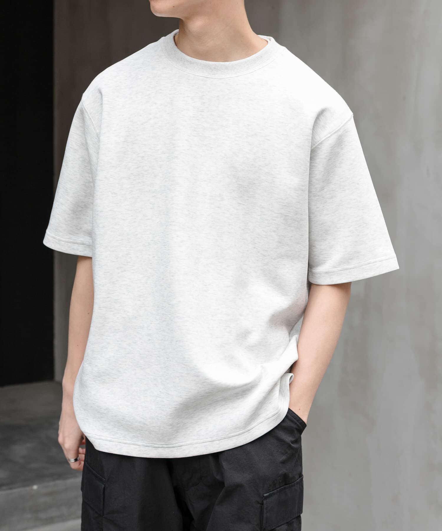 URBAN RESEARCH DOORS「FORK&SPOON　ストレッチダンボールショートスリーブTシャツ」|Tシャツ・カットソー|