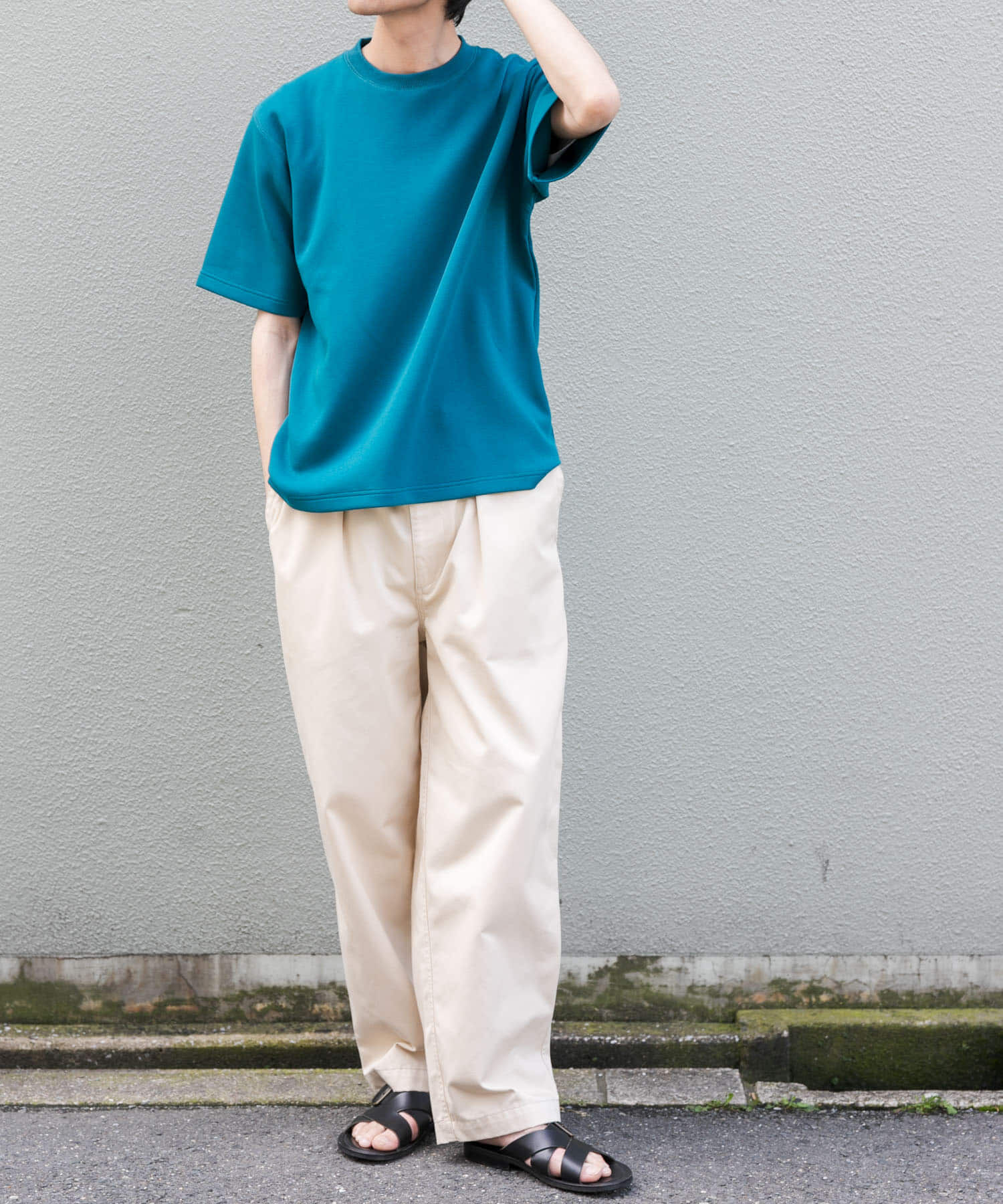 URBAN RESEARCH DOORS「FORK&SPOON　ストレッチダンボールショートスリーブTシャツ」|Tシャツ・カットソー|