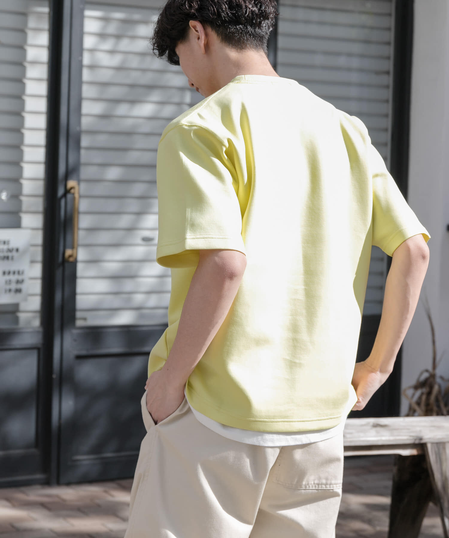 URBAN RESEARCH DOORS「FORK&SPOON　ストレッチダンボールショートスリーブTシャツ」|Tシャツ・カットソー|