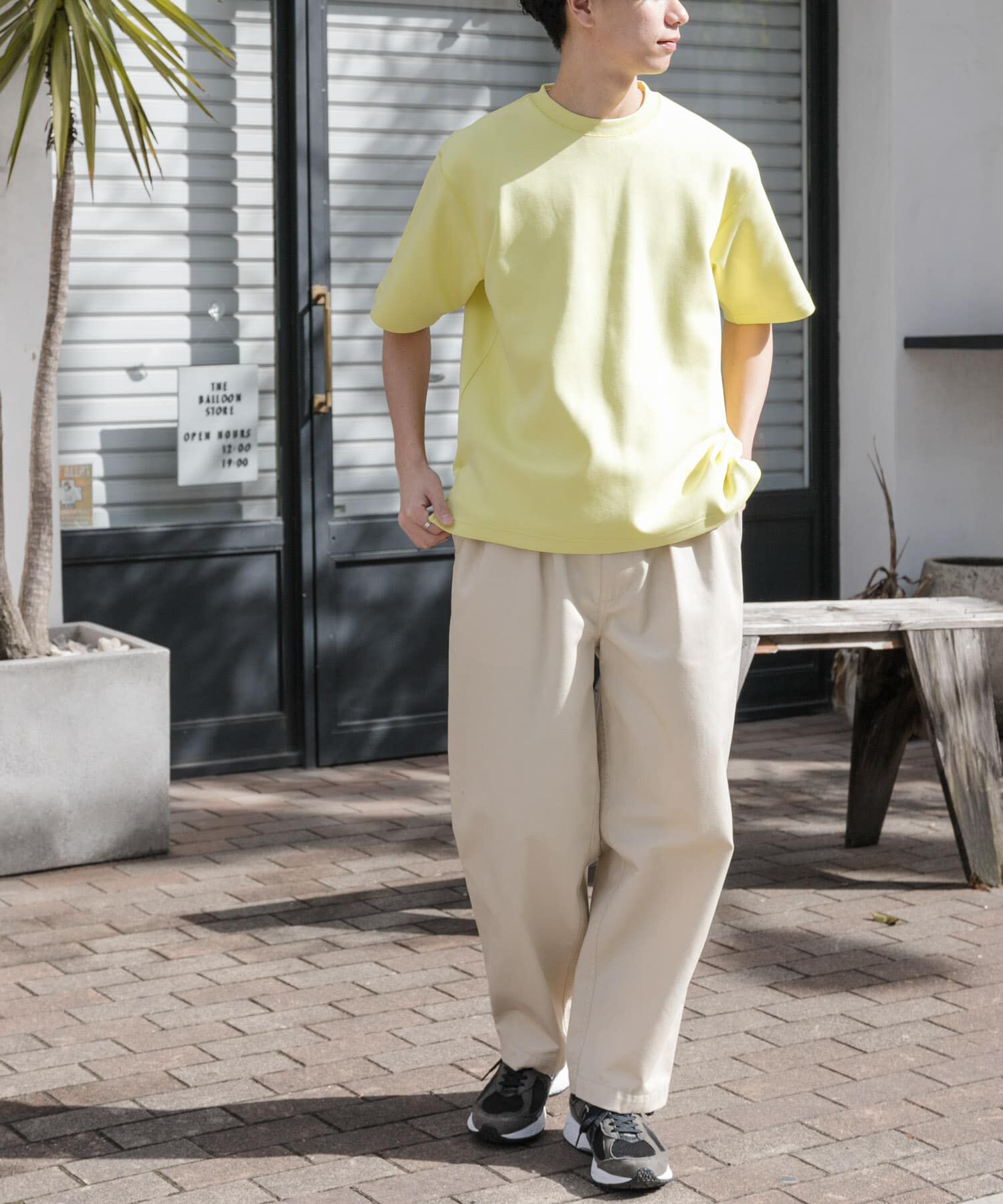 URBAN RESEARCH DOORS「FORK&SPOON　ストレッチダンボールショートスリーブTシャツ」|Tシャツ・カットソー|