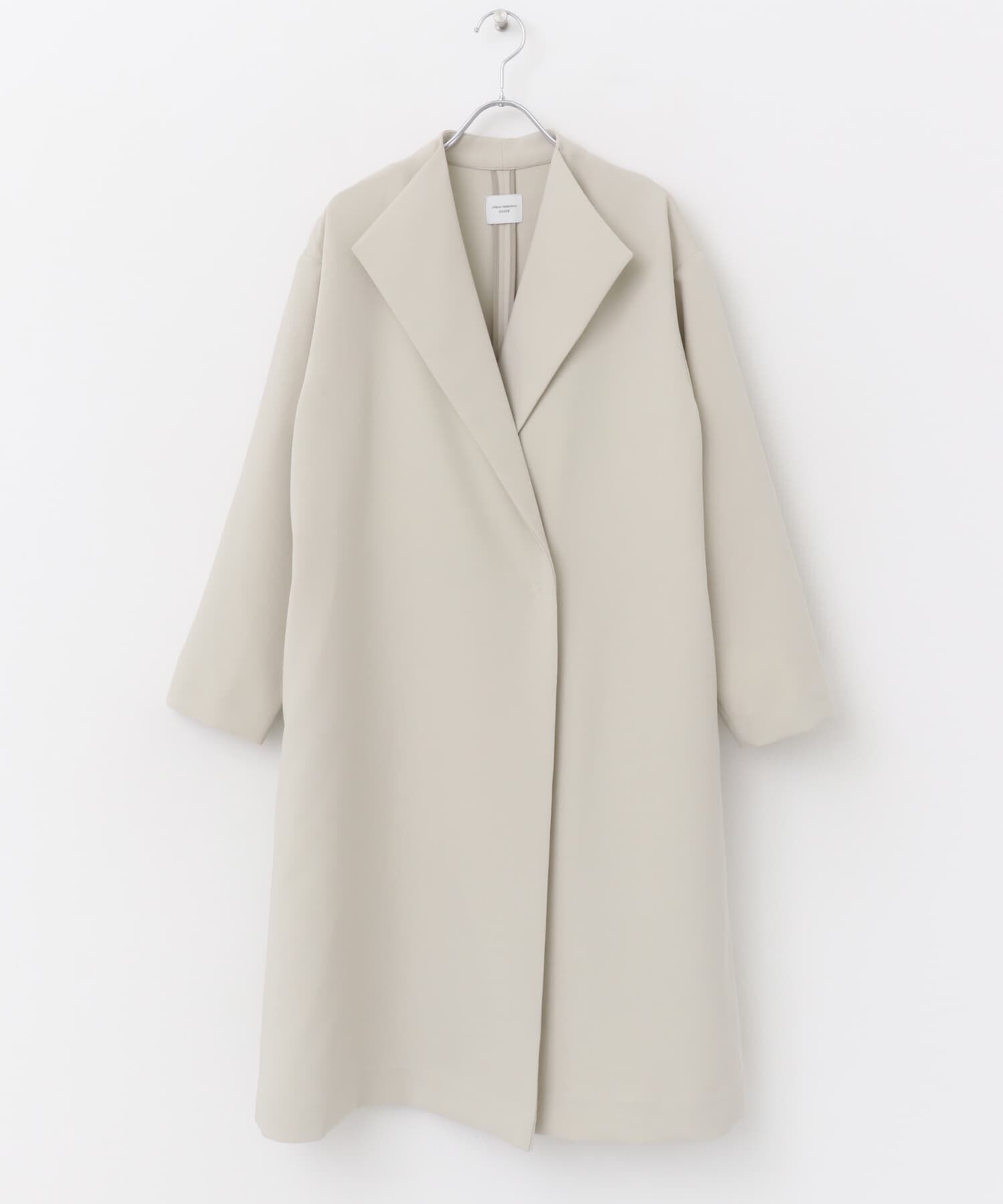 URBAN RESEARCH DOORS「ダブルクロスガウンコート」|ノーカラーコート|