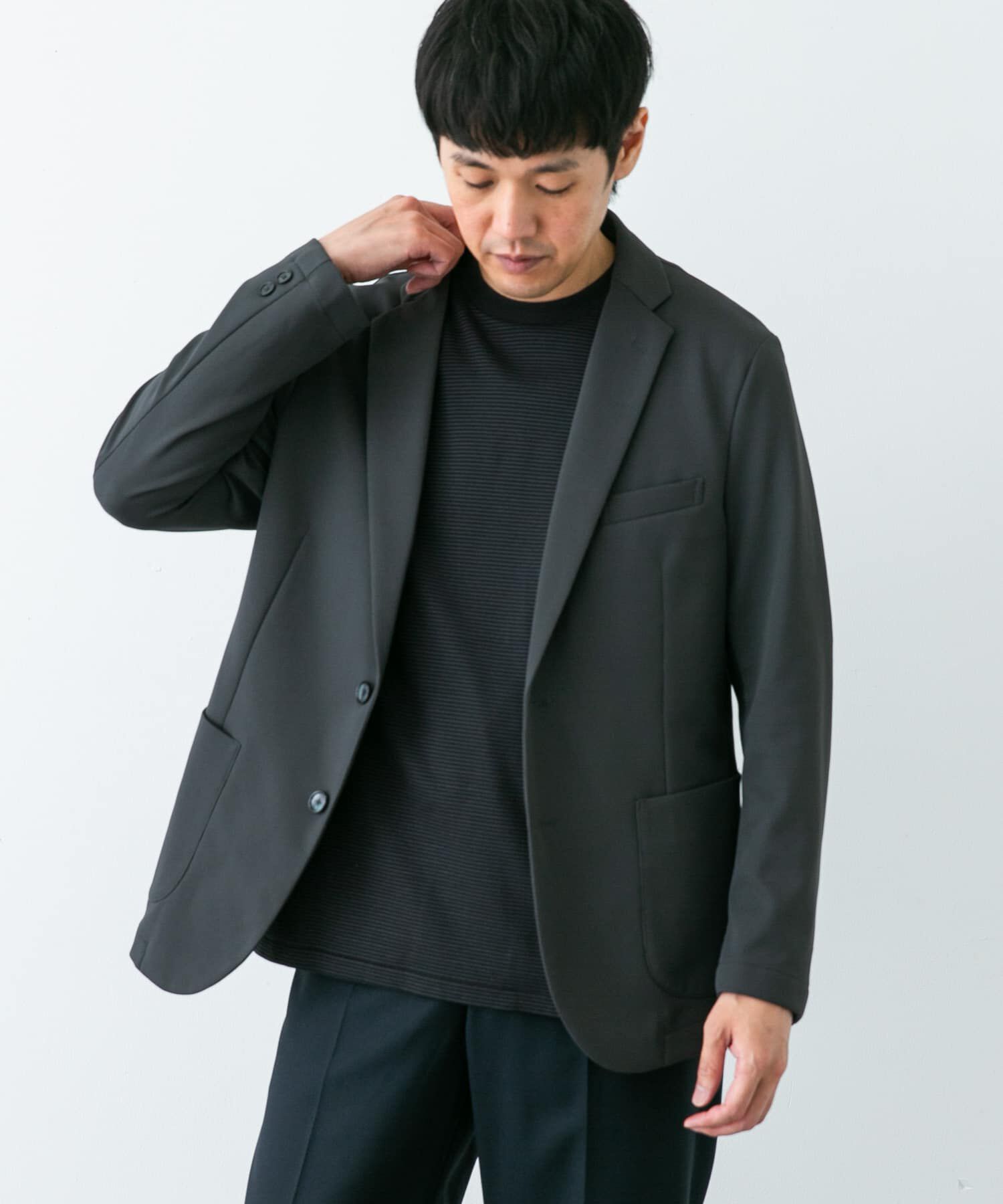 URBAN RESEARCH DOORS「『イージーケア』LIFE STYLE TAILOR　サーフニットジャケット」|その他|グレー
