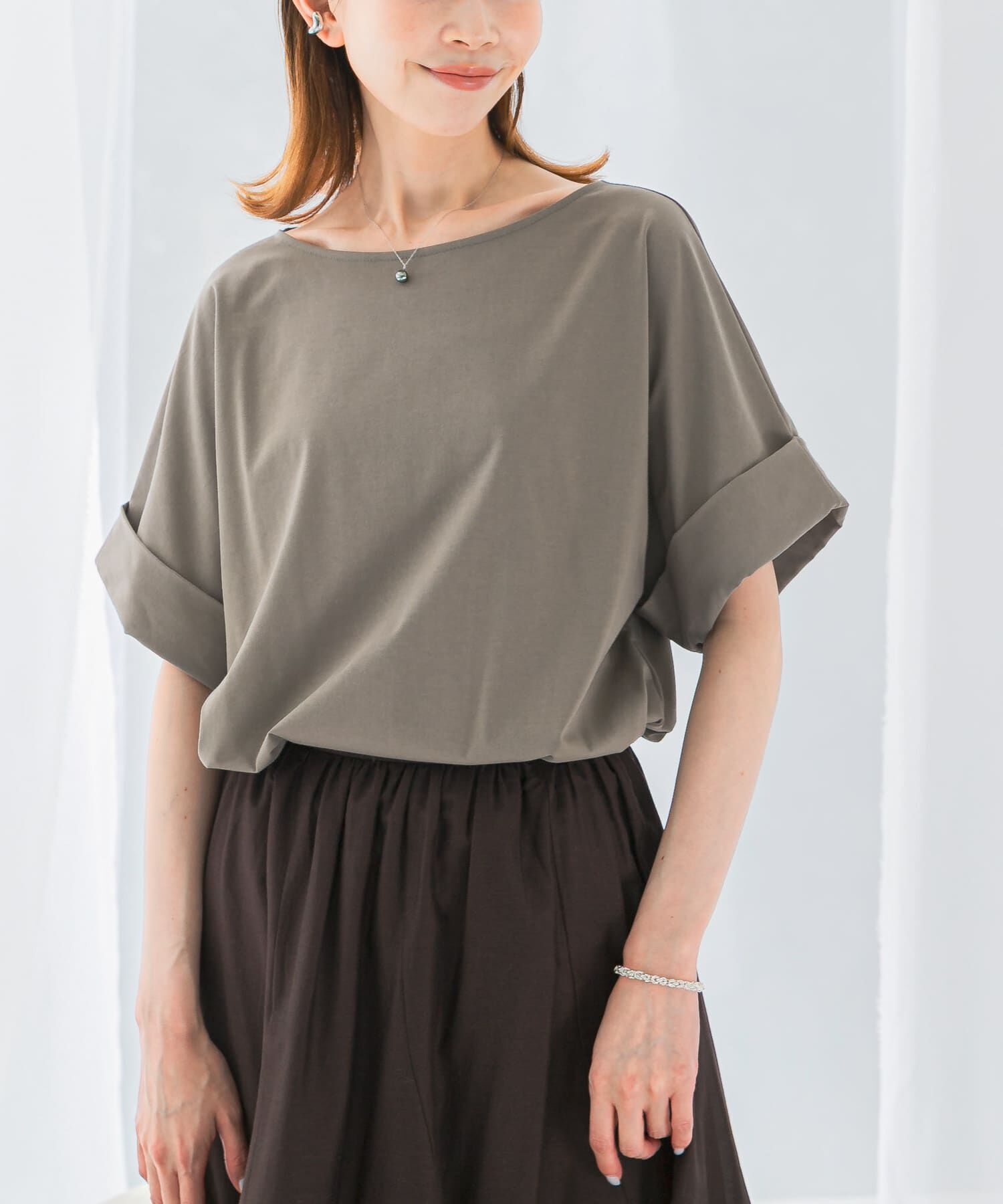 URBAN RESEARCH ROSSO「UVカットデザインスリーブプルオーバー」|Tシャツ・カットソー|